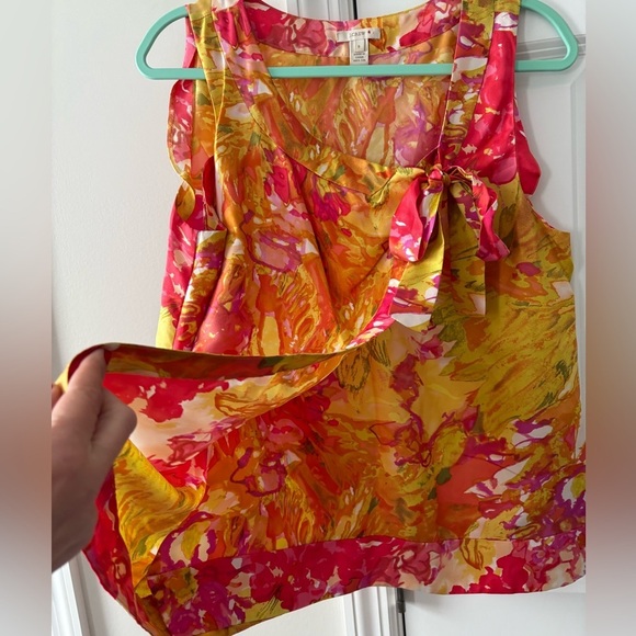 J. CREW Silk Sleeveless Watercolor Blouse - Picture 7 of 10